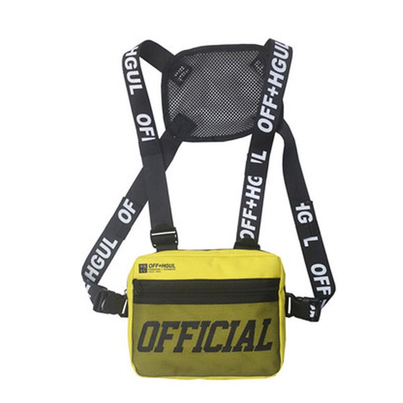 Мужская тактическая жилет-сумка на пояс Мужская тактическая сумка-подсумок Холщовый жилет Сумки для уличной одежды Хип-хоп жилет Мужская сумка на грудь Мальчишеские дорожные сумки KTB жёлтый